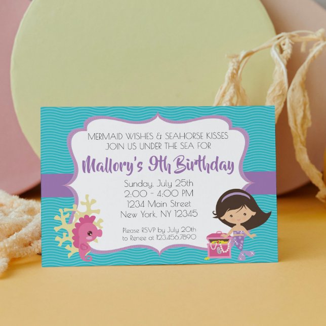 Invitación Cumpleaños de la sirena bajo el mar (Subido por el creador)