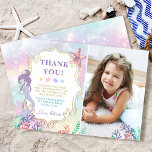 Invitación Cumpleaños De La Sirena Bajo El Mar Gracias Tarjet<br><div class="desc">Cumpleaños De La Sirena Bajo El Mar Gracias Tarjeta</div>