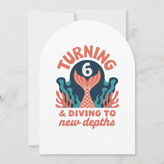 Invitación Cumpleaños de la sirena chica - Temática de los 6  (Anverso)