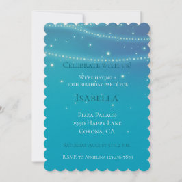 Invitación Cumpleaños de la sirena de Blue Aqua