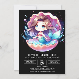 Invitación Cumpleaños de la Sirena Dulce Digital