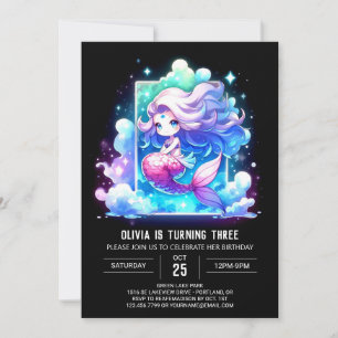 Invitación Cumpleaños de la sirena dulce imprimible