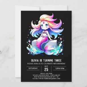 Invitación Cumpleaños de la sirena mágica