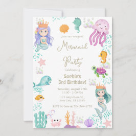 Invitación Cumpleaños de la sirena mágica