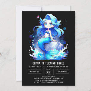 Invitación Cumpleaños de la sirena mágica pastoral