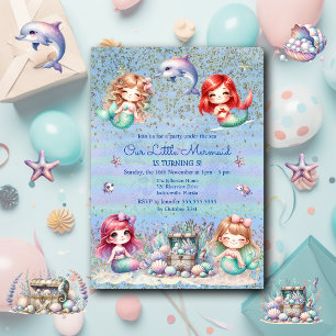 Invitación Cumpleaños de la sirena marina