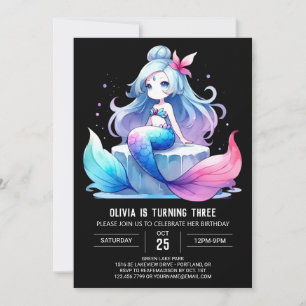 Invitación Cumpleaños de la sirena personalizado Whimsical