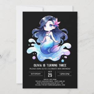 Invitación Cumpleaños de la sirena submarina