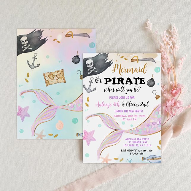 Invitación Cumpleaños de la Sirena y de la Hermandad Pirata (Subido por el creador)