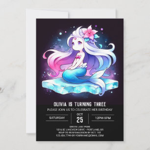 Invitación Cumpleaños de la Sirenita Náutica Digital
