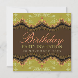 Invitación Cumpleaños de la Tierra Real de Lace + todas las i