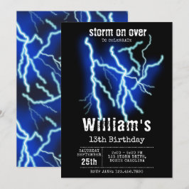 Invitación Cumpleaños de la tormenta eléctrica de tormentas r