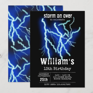 Invitación Cumpleaños de la tormenta eléctrica de tormentas r