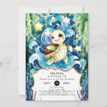 Cumpleaños de la tortuga infantil caprichosa