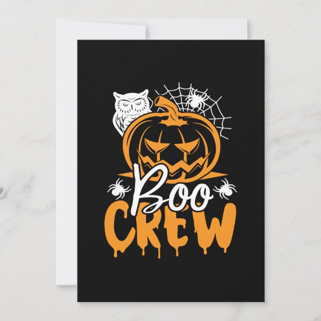 Invitación Cumpleaños de la tripulación de Halloween Boo (Anverso)