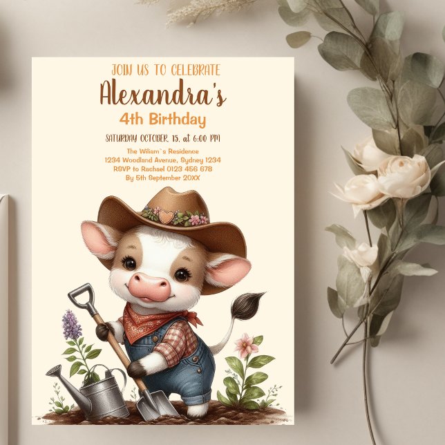 Invitación Cumpleaños de la vaca sagrada (Subido por el creador)
