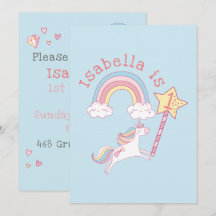 Cumpleaños de la varita mágica unicornio colorida