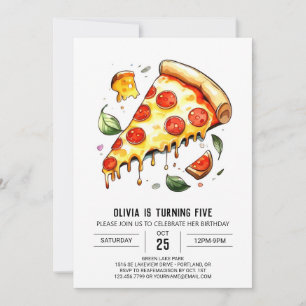 Invitación Cumpleaños de la Whimsical Digital Pizza