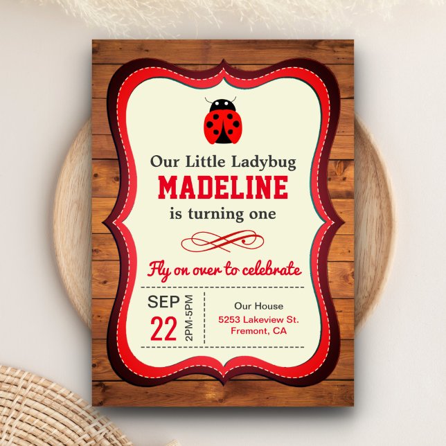 Invitación Cumpleaños de las adorables niñas mariquitas rojas (Subido por el creador)