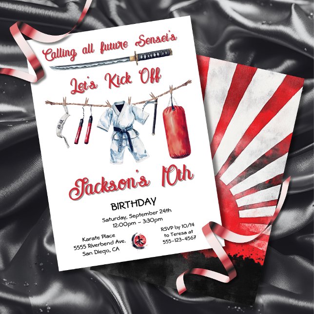 Invitación Cumpleaños de las Artes Marciales de Karate (Subido por el creador)