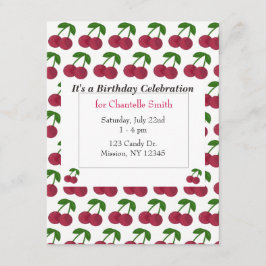 Invitación Cumpleaños de las cerezas de verano