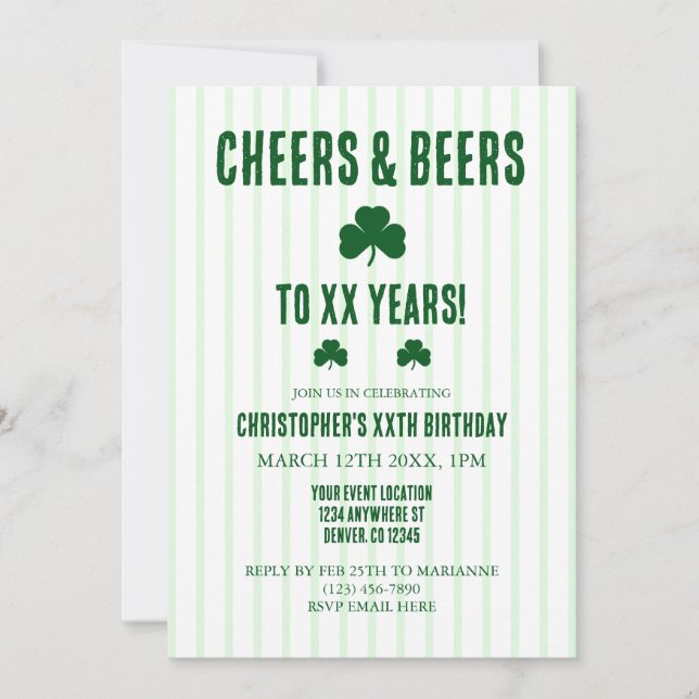 Invitación Cumpleaños de las cervezas y los vítores (Anverso)