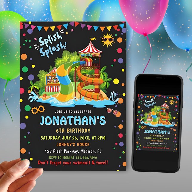 Invitación Cumpleaños de las diapositivas coloridas | Fiesta  (Subido por el creador)