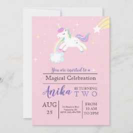 Invitación Cumpleaños de las estrellas del arcoiris de Unicor