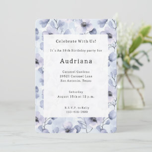 Invitación Cumpleaños de las Flores de Lavanda Púrpura de bon