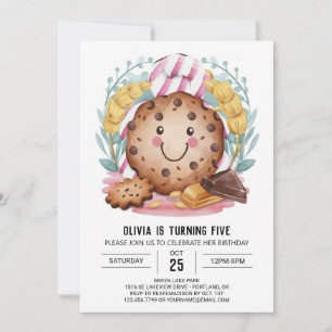 Invitación Cumpleaños de las galletas de la diversión editabl