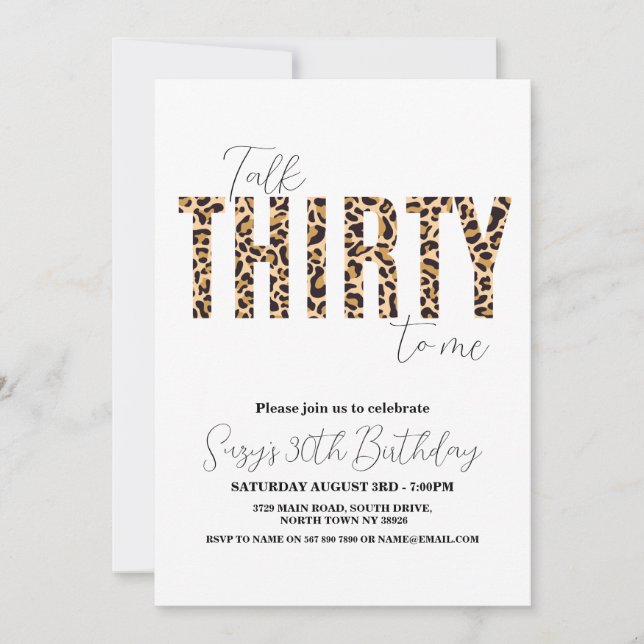 Invitación Cumpleaños de las mujeres de la Moda Leopard (Anverso)