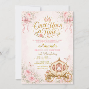 Invitación Cumpleaños de las niñas del carruaje de la princes