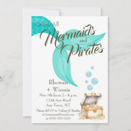 Invitación Cumpleaños de las Sirenas y los Piratas