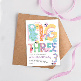 Invitación Cumpleaños de las Tres Grandes Niñas, Tercer Cumpl