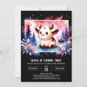Invitación Cumpleaños de las vacas acuarelas en línea