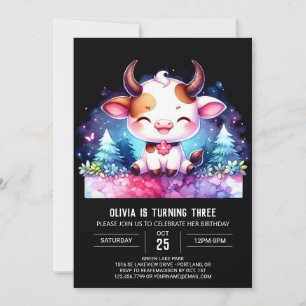 Invitación Cumpleaños de las vacas en línea de Farmyard