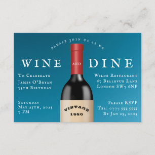 Invitación Cumpleaños de las vigas de vino y de Dine