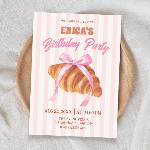 Invitación Cumpleaños de lazo de medialuna linda