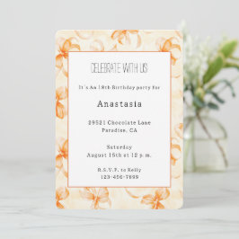 Invitación Cumpleaños de lazos naranjas
