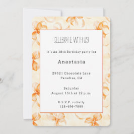 Invitación Cumpleaños de lazos naranjas