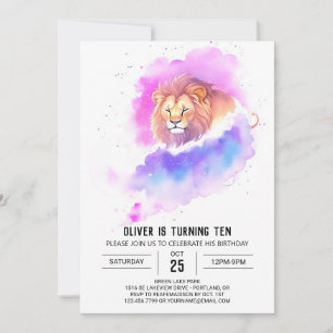 Invitación Cumpleaños de León de Moda Salvaje