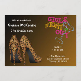 Invitación cumpleaños de Leopard Stilettos