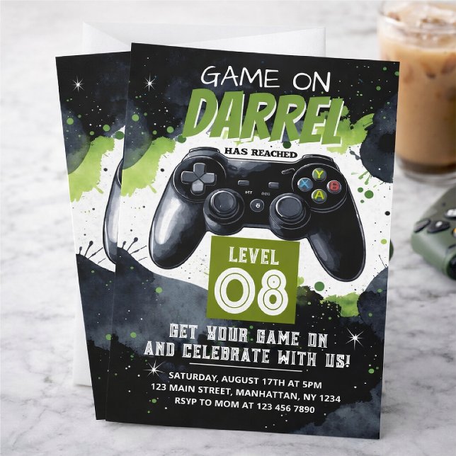 Invitación Cumpleaños de Level Up Gamer (Subido por el creador)