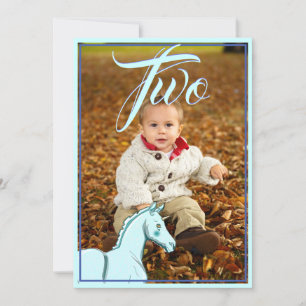 Invitación Cumpleaños de Lil Palomino Unicorn (azul/púrpura/i