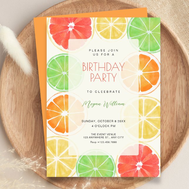 Invitación Cumpleaños de limón colorido (Subido por el creador)