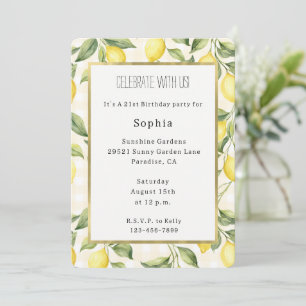 Invitación Cumpleaños de limones amarillos frescos