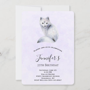 Invitación Cumpleaños de lindo zorro nórdico con diseños flor