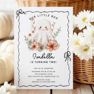 Invitación Cumpleaños de Little Boo Ghost