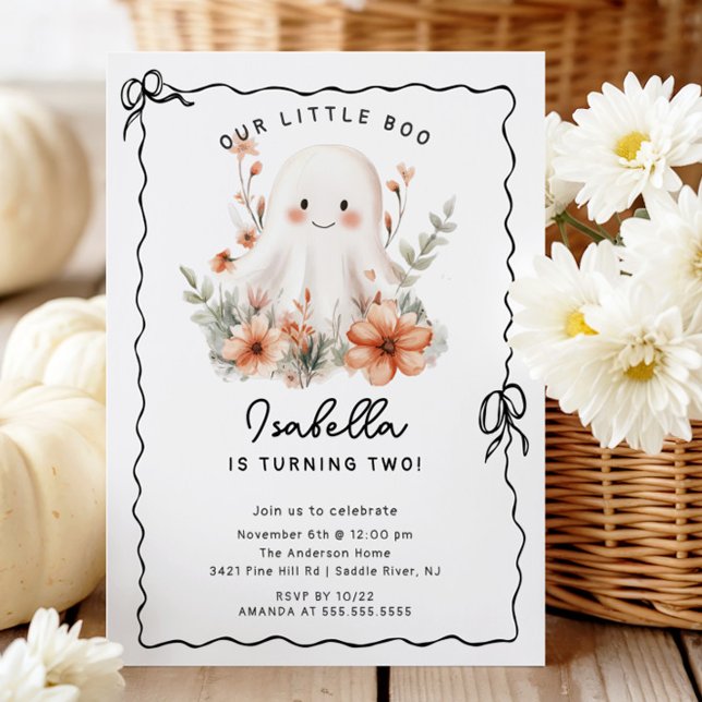 Invitación Cumpleaños de Little Boo Ghost (Subido por el creador)
