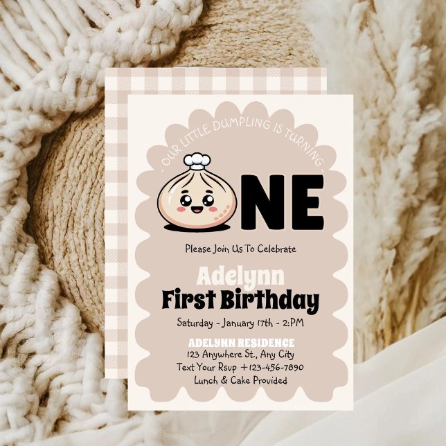 Invitación Cumpleaños de Little Dumpling Girl 1st (Subido por el creador)